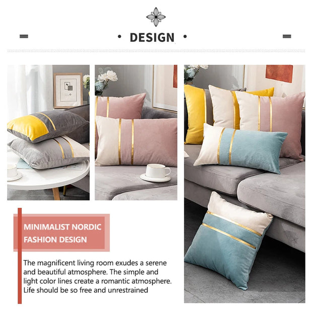 Pillowcase Luxury Velvet Cushion Cover 45x45cm Home Decor Pillow Case Patchwork Sofa Pillows Cover Design Cushion Cover Velvet