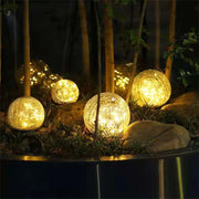 ﻿Solar Globe Lights Outdoor Garden Cracked Glass Ball Solar Lights Outdoor Outside Outdoor Decorations for Patio Yard Lawn Decor