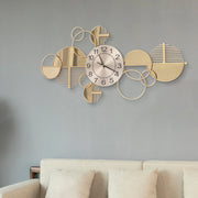 Large Golden Modern Minimalist Metal Wall Clock Family Living Room Decoration Pendant Creative Light Luxury Wall Watch Silent