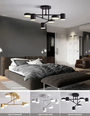 Modern LED Ceiling Chandelier Home Decor 6 Heads Hanging Lamps Ceiling Dining Living Rooms Bedroom Hall Indoor Led Lights Lustre