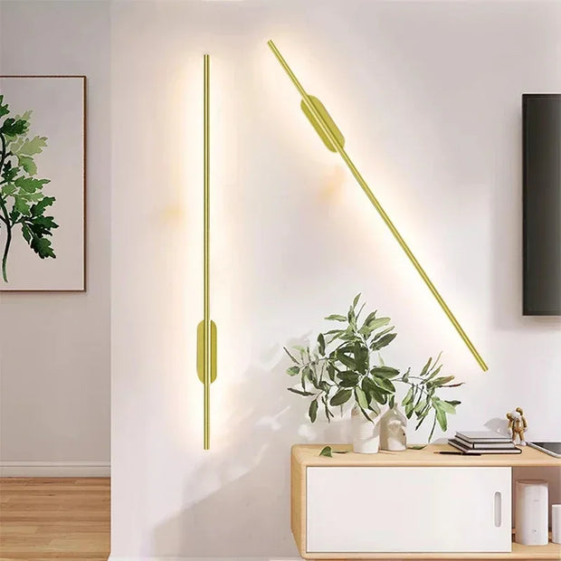 One pair LED Wall Lamp Modern Gold LED Wall Sconce living room home decor wall light for Stairway corridor 60/100cm 2pcs